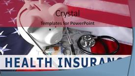  Presentation with health insurance - Presentation design featuring text health insurance with money background and a red colored foreground