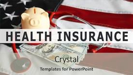  Presentation with health insurance - Cool new slide deck with text health insurance with money backdrop and a light gray colored foreground