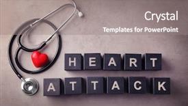 Presentation with heart attack - PPT theme having text heart attack made background and a gray colored foreground