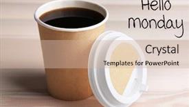  Presentation with hello kitty - Cool new presentation theme with text hello monday and cup backdrop and a soft green colored foreground