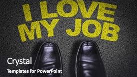  Presentation with team business top view - Slide deck having text i love my job background and a dark gray colored foreground