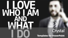  Presentation with love - Presentation theme featuring attitude job satisfaction - business man with the text background and a dark gray colored foreground