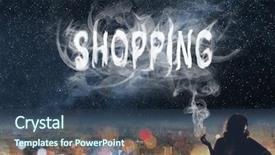  Presentation with night city - Presentation featuring text in the city night background and a ocean colored foreground