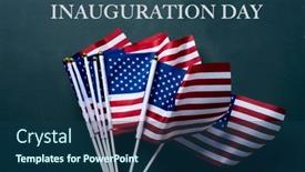  Presentation with elementary school african american female career day - Slide set having text-inauguration-day background and a ocean colored foreground