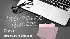  Presentation with insurance - Presentation consisting of text insurance quotes laptop background and a gray colored foreground