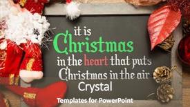  Presentation with blackboard - Slide set consisting of text it is christmas background and a tawny brown colored foreground