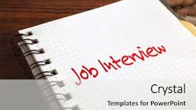 Presentation with job interview - PPT theme featuring text job interview written background and a white colored foreground