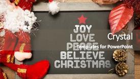  Presentation with believe - Colorful slide set enhanced with text joy peace believe christmas backdrop and a gray colored foreground