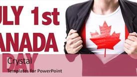  Presentation with canada flag - Presentation theme having text july 1st canada day background and a coral colored foreground