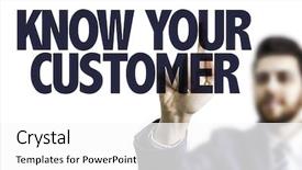  Presentation with customer service - Theme consisting of text know your customer background and a white colored foreground