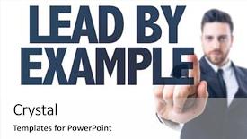  Presentation with example - Presentation design featuring text lead by example background and a white colored foreground