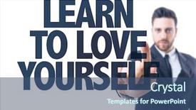  Presentation with love yourself - Presentation featuring text learn to love background and a ocean colored foreground