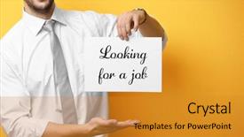  Presentation with santa claus holding scroll paper - Slide deck with text looking for a job background and a gold colored foreground