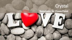  Presentation with heart love - Amazing PPT theme having text love with red heart backdrop and a gray colored foreground