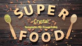  Presentation with superfoods - Colorful slide deck enhanced with text made of letters backdrop and a tawny brown colored foreground