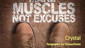  Presentation with top view of candles - Presentation having text make muscles not excuses background and a tawny brown colored foreground