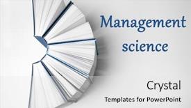  Presentation with management - Cool new presentation theme with text management science and books backdrop and a white colored foreground