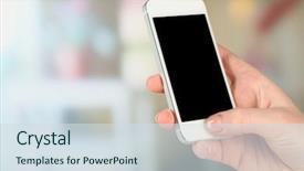  Presentation with smart light - Slide deck consisting of text message - hand holding smart mobile phone background and a sky blue colored foreground