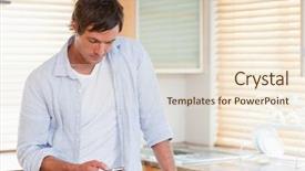  Presentation with text message - Audience pleasing presentation consisting of text message - man using a mobile phone backdrop and a lemonade colored foreground