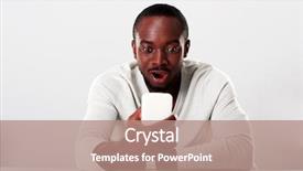  Presentation with man relaxing on massage table - Slides with text message - surprised african man sitting background and a coral colored foreground