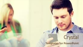  Presentation with technology - Colorful presentation enhanced with text message - technology concept - student looking backdrop and a cream colored foreground