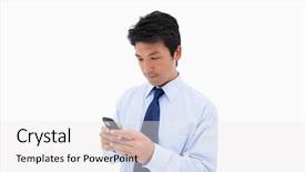  Presentation with 2018 goals text on white - PPT theme with text message against a white background and a  colored foreground