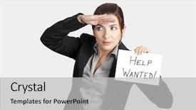 Presentation with help wanted - PPT theme having text message help wanted background and a light gray colored foreground