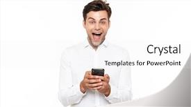  Presentation with text message - Cool new presentation theme with text message using mobile phone backdrop and a white colored foreground