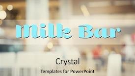  Presentation with probiotic bacteria organic milk kefir - Beautiful presentation design featuring text milk bar on blurred interior background backdrop and a soft green colored foreground