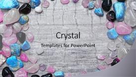  Presentation with minerals - Colorful PPT layouts enhanced with text mining - circle formed frame of minerals backdrop and a light gray colored foreground