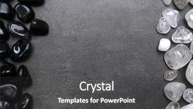  Presentation with crystal - Theme having text mining - frame of rock crystal background and a dark gray colored foreground
