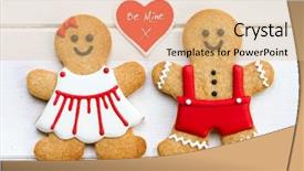  Presentation with gingerbread - PPT theme enhanced with text mining - gingerbread couple background and a coral colored foreground