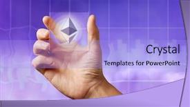  Presentation with transparent screen - Presentation design with text mining - icon of etereum background and a light blue colored foreground