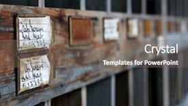  Presentation with 1940s - Cool new PPT layouts with text mining - old shelves as found backdrop and a violet colored foreground