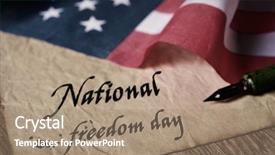  Presentation with old paper pen - Theme having text national freedom day written background and a coral colored foreground