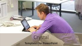  Presentation with office chair - Theme having text-neck-man-in-slouching background and a coral colored foreground