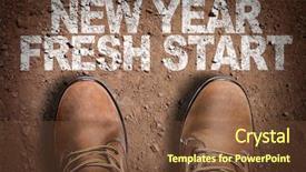  Presentation with fresh start - Presentation theme consisting of text new year fresh start background and a tawny brown colored foreground