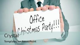  Presentation with christmas party - PPT theme with text office christmas party background and a light blue colored foreground