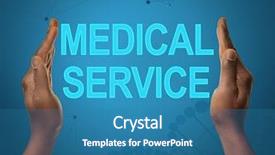  Presentation with medical concept - PPT theme enhanced with text on blue background medical background and a  colored foreground