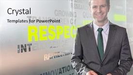  Presentation with press - Slide set consisting of text on glass wall background and a  colored foreground