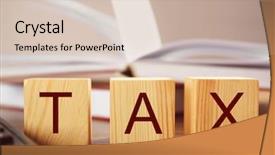  Presentation with tax - Slide deck with text on table closeup tax background and a lemonade colored foreground