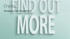  Presentation with find - Cool new PPT theme with text on the wall or paper find out more backdrop and a sky blue colored foreground