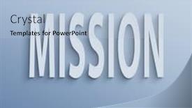  Presentation with mission - Amazing slide deck having text-on-the-wall backdrop and a light blue colored foreground