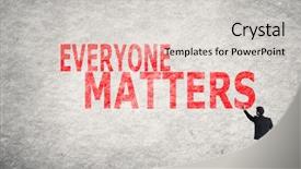  Presentation with everyone - Amazing presentation having text on wall everyone matter backdrop and a light gray colored foreground