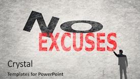  Presentation with writing the text human rights - Presentation theme consisting of text on wall no excuses background and a light gray colored foreground