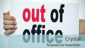  Presentation with signboard - Presentation theme enhanced with work vacation - man hand and arm holding background and a light blue colored foreground