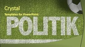  Presentation with german politics - Slide deck consisting of word ball marketing - soccer field with the text background and a tawny brown colored foreground