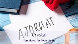  Presentation with feast - Slide deck enhanced with text-postponed-written-in-catalan background and a sky blue colored foreground