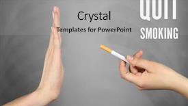  Presentation with quit - Slide deck with text quit smoking and woman background and a light gray colored foreground