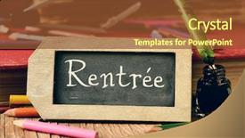  Presentation with old books pen - Theme with text rentree back to school background and a tawny brown colored foreground